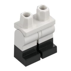 LEGO White Minifigure Hips and Legs with Black Boots (21019 / 77601)