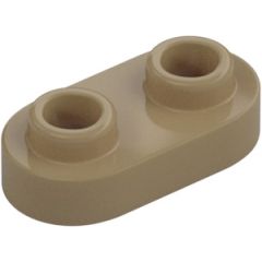 LEGO Dark Tan Plate 1 x 2 with Rounded Ends (35480)