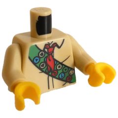 LEGO Tan Boy Scout Minifig Torso with Red Neckerchief and Green Sash (973)
