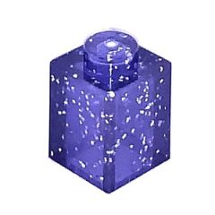 LEGO Transparent Purple Glitter Brick 1 x 1 (3005 / 30071)