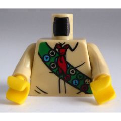 LEGO Tan Boy Scout Minifig Torso with Red Neckerchief and Green Sash