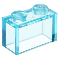 LEGO Transparent Light Blue Brick 1 x 2 without Bottom Tube (3065 / 35743)