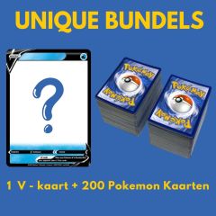 1 V-Kaart + 200 Pokémon Kaarten